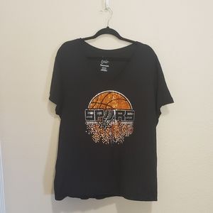 San Antonio Spurs blackTop with rhinestones